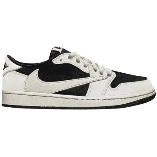 کفش کتانی اسپرت نایکی ایر جردن ۱ لو تراویس اسکات مدل Air Jordan 1 Low OG x Travis Scott - رنگ سفید مشکی کرم | مستر کوالیتی