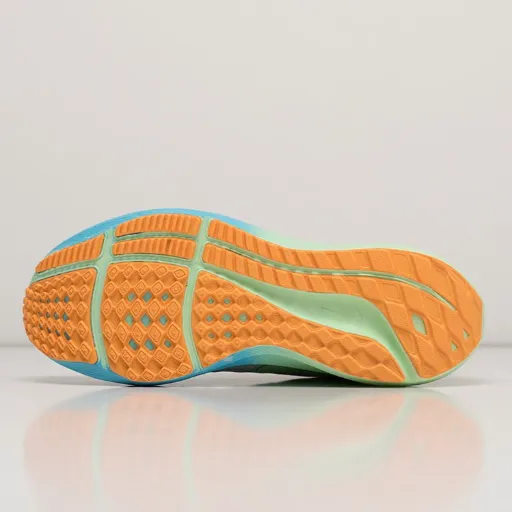 کفش دویدن و اسپرت نایکی مدل Nike Air Zoom Pegasus - رنگ طوسی روشن با زیره سبز و آبی | مستر کوالیتی