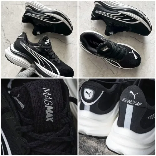 کفش دویدن و پیاده‌روی پوما مدل Puma Fast-R3 / Deviate Nitro Elite - مشکی با زیره ضخیم نیترو سفید | مستر کوالیتی