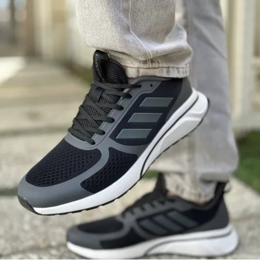 کفش ورزشی و پیاده‌روی زنانه آدیداس مدل Adidas Go Star - مشکی طوسی با زیره سفید | مستر کوالیتی