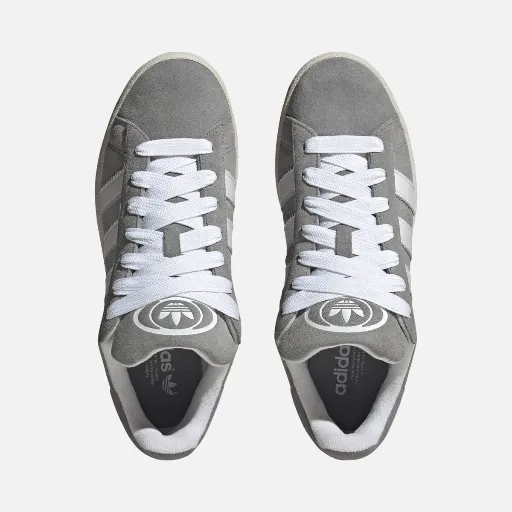 کفش اسکیتر و کژوال آدیداس مدل Adidas Campus 00s - طوسی با سه خط سفید و زیره صمغی | مستر کوالیتی