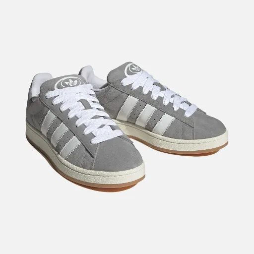 کفش اسکیتر و کژوال آدیداس مدل Adidas Campus 00s - طوسی با سه خط سفید و زیره صمغی | مستر کوالیتی