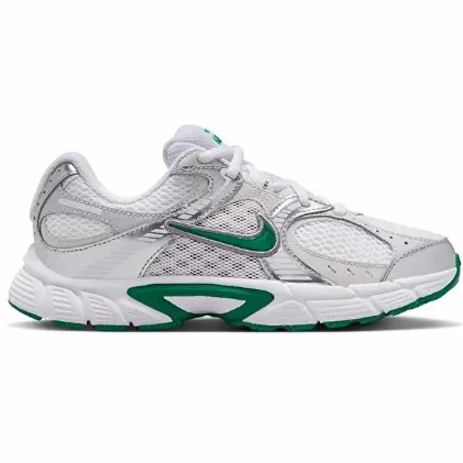 کفش ورزشی و رانینگ نایکی مدل Nike Vomero 5 - سفید نقره‌ای با هایلایت سبز | مستر کوالیتی