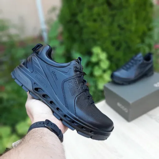 کفش پیاده‌روی و راحت اکو مدل ECCO Cool / Biom C-Trail - تمام مشکی چرمی با زیره تزریقی | اورجینال