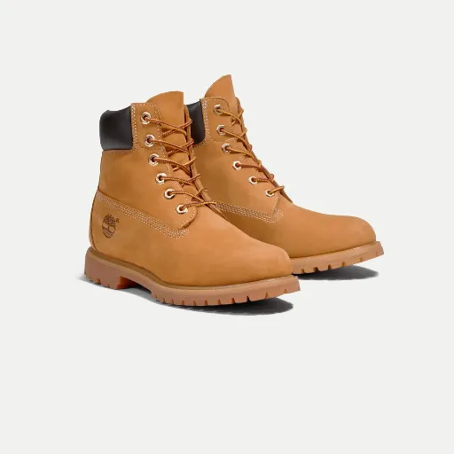 نیم‌بوت تیمبرلند (Timberland) - چرم اشبالت خردلی/عسلی با لبه بالایی مشکی، دوخت دور و زیره عاج‌دار | مستر کوالیتی