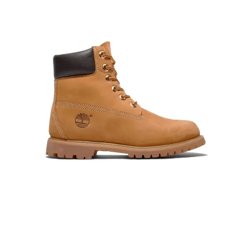 نیم‌بوت تیمبرلند (Timberland) - چرم اشبالت خردلی/عسلی با لبه بالایی مشکی، دوخت دور و زیره عاج‌دار | مستر کوالیتی