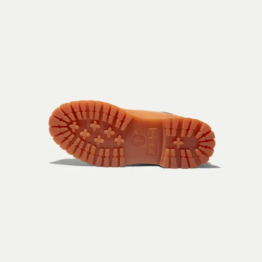 نیم‌بوت تیمبرلند (Timberland) - چرم اشبالت خردلی/عسلی با لبه بالایی مشکی، دوخت دور و زیره عاج‌دار | مستر کوالیتی