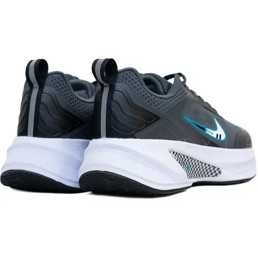 کتونی نایکی پگاسوس ۲.۰ (Nike Pegasus 2.0) - رویه پارچه‌ای تنفس‌پذیر طوسی با سووش شب‌نما / هولوگرامی سبز و زیره لژدار سفید | مستر کوالیتی