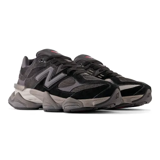 کتونی زنانه نیوبالانس ۹۰۶۰ مشکی-طوسی (New Balance 9060 Black / Grey Women) - رویه جیر و مش تنفس‌پذیر زیره حجیم طبی ABZORB | مستر کوالیتی