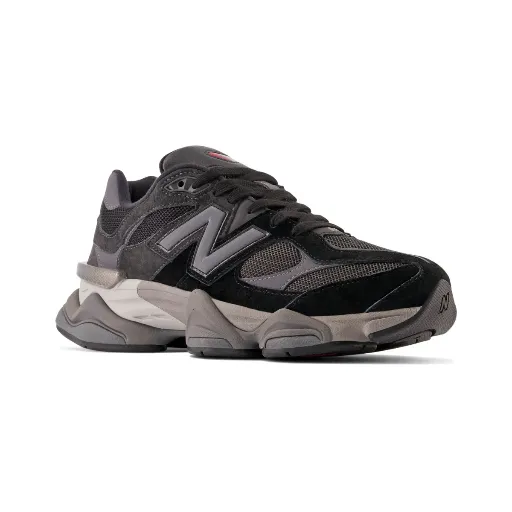 کتونی زنانه نیوبالانس ۹۰۶۰ مشکی-طوسی (New Balance 9060 Black / Grey Women) - رویه جیر و مش تنفس‌پذیر زیره حجیم طبی ABZORB | مستر کوالیتی