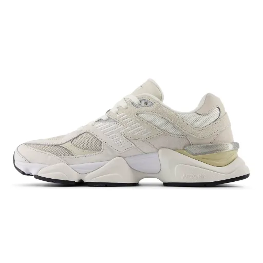 کتونی نیوبالانس ۹۰۶۰ (New Balance 9060 Sea Salt Cream / White Grey) - رویه جیر و مش تنفس‌پذیر سفید و کرم زیره حجیم طبی ABZORB | مستر کوالیتی