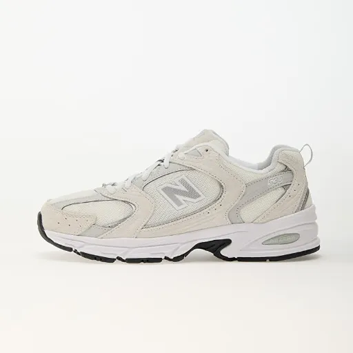 کتونی نیوبالانس ۵۳۰ کرمی (New Balance 530 Cream Light Tan / Silver) - رویه اسپیسر تنفس‌پذیر کرم با پنل‌های طوسی‌کرمو زیره طبی ABZORB | مستر کوالیتی