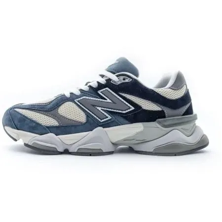 کتونی نیوبالانس ۹۰۶۰ سرمه‌ای سفید (New Balance 9060 Natural Indigo / Navy White) - رویه جیر و مش تنفس‌پذیر سرمه‌ای و کرم و زیره حجیم طبی ABZORB | مستر کوالیتی