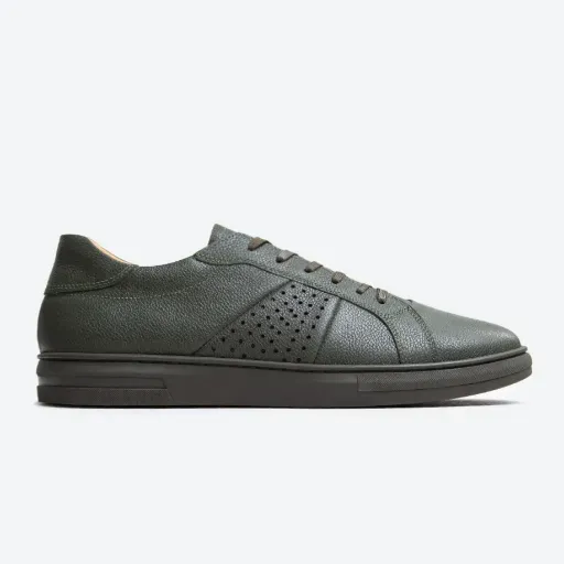 کفش ونس زارا سبز (Zara Green Casual Leather Sneaker) - رویه چرم صنعتی مرغوب با پنل‌های پانچی تنفس‌پذیر | کیفیت عالی