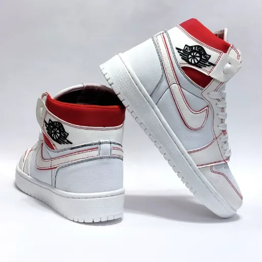 کفش Jordan 1 ساق دار شیکاگو سفید قرمز