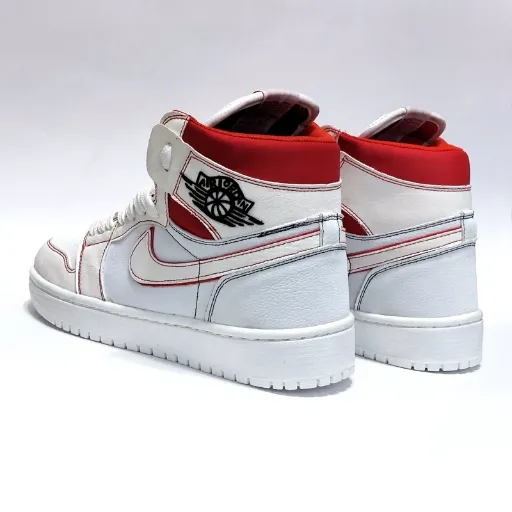 کفش Jordan 1 ساق دار شیکاگو سفید قرمز