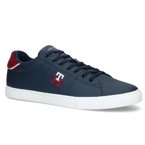 کتونی تامی هیلفیگر کژوال (Tommy Hilfiger Navy Suede White Sole) - رویه جیر سرمه‌ای با لوگوی گلدوزی و زیره ونس | مستر کوالیتی