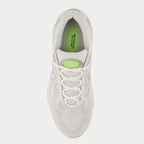 کتونی نیو بالانس M1000 (New Balance M1000 White Lime) - رویه چرم و مش سفید با هایلایت فسفری | مستر کوالیتی