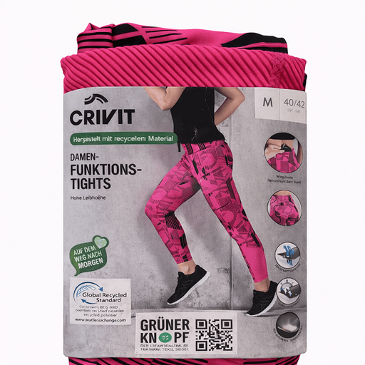 لگ ورزشی فانکشنال زنانه کریویت طرح‌دار فاق بلند Crivit