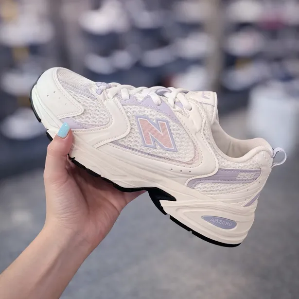 کفش نیوبالانس 530 سفید یاسی زنانه | New Balance 530 White Lilac Master Quality