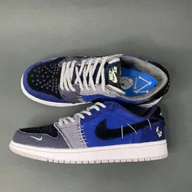 کفش اسپرت ایر جردن مدل Air Jordan 1 Low OG - رنگ آبی رویال طرح پچ‌ورک | مستر کوالیتی
