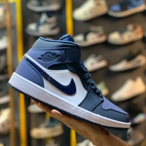 کفش Jordan blue white ساق دار