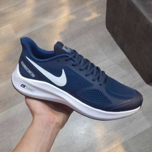 کتونی نایکی زوم گاید ۱۰ (Nike Zoom Guide 10 Navy White) - رویه اسپیسر تنفس‌پذیر سرمه‌ای با سووش سفید کنتراست‌دار و زیره لژدار طبی | مستر کوالیتی