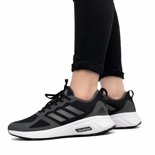 کفش ورزشی و رانینگ زنانه آدیداس مدل Adidas Cloudfoam - مشکی زیره سفید | مستر کوالیتی
