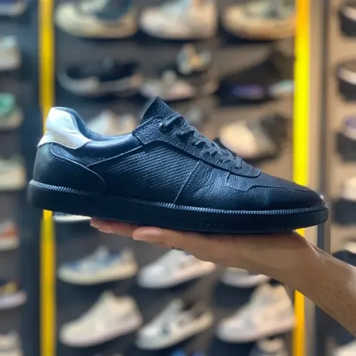 کفش ونس دوگاتی مشکی (Dogati Black Casual Sneaker) - رویه چرم صنعتی با بافت حصیری‌شکل | کیفیت عالی