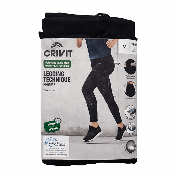 لگینگ تکنیکال زنانه کریویت مشکی فاق بلند Crivit